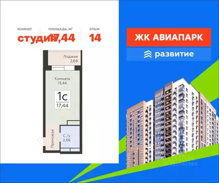 Студия Воронежская область, Воронеж Шилово мкр, Авиапарк жилой ...