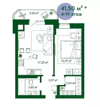 1-к кв. Астраханская область, Астрахань ул. Трофимова, 6 (42.0 м)