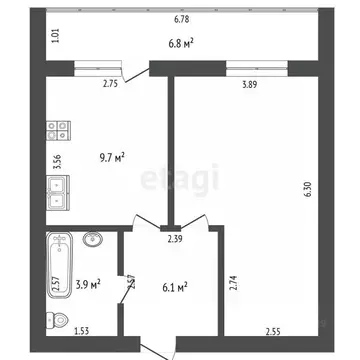 1-к кв. Мордовия, Саранск Республиканская ул., 40А (40.6 м)
