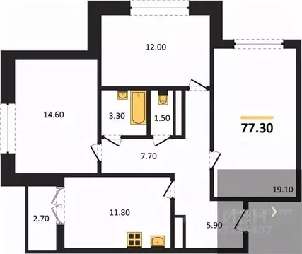 3-к кв. Воронежская область, Новоусманский район, пос. Отрадное ул. ...