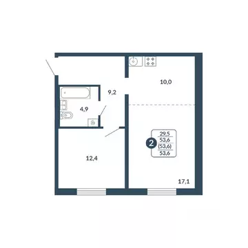 2-к кв. Кировская область, Киров Скандинавия жилой комплекс (53.6 м)