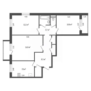 3-к кв. Вологодская область, Череповец Набережная ул., 35А (65.6 м)
