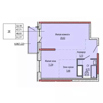 2-к кв. Хабаровский край, Хабаровск ул. Карла Маркса (48.19 м)