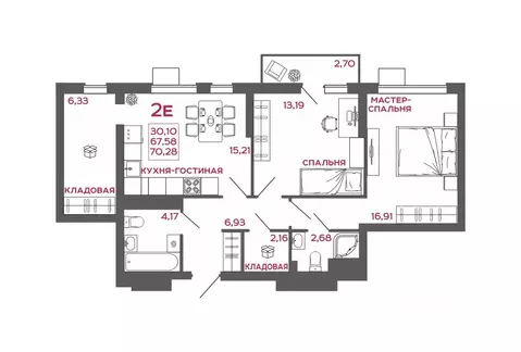 2-к кв. Пензенская область, Пенза Микрорайон Новобережье жилой ...