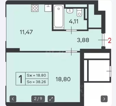 1-к кв. Москва Сиреневый бул., вл4/5 (38.26 м)