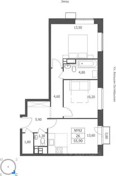 2-к кв. Ярославская область, Ярославль ул. Большая Октябрьская, 85 ...