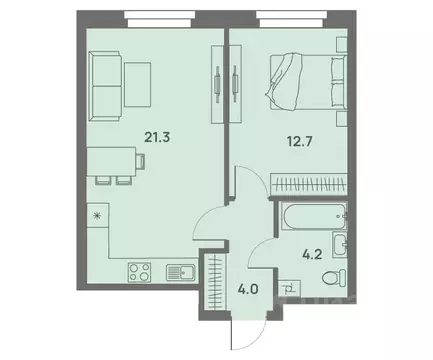 2-к кв. Пермский край, Пермь Трамвайная ул., 27 (41.8 м)