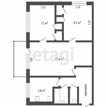 3-комнатная квартира: Петропавловск-Камчатский, улица Автомобилистов, ...