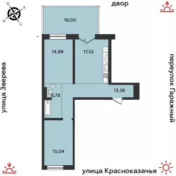 2-к кв. Иркутская область, Иркутск Гео жилой комплекс (85.8 м)