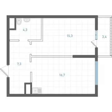 1-комнатная квартира: Екатеринбург, жилой район ВИЗ, жилой комплекс ...