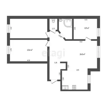 3-комнатная квартира: Тюмень, Широтная улица, 119 (78.9 м)