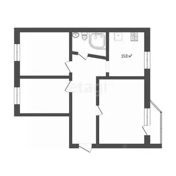 3-к кв. Тюменская область, Тюмень ул. Николая Ростовцева, 2 (74.0 м)