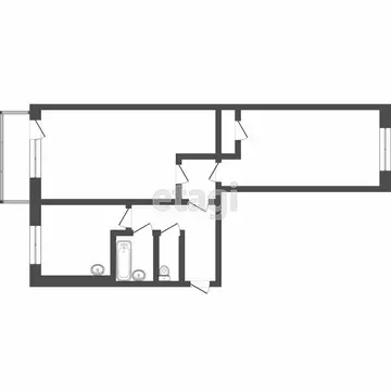 2-комнатная квартира: Северск, Ленинградская улица, 6 (43.6 м)