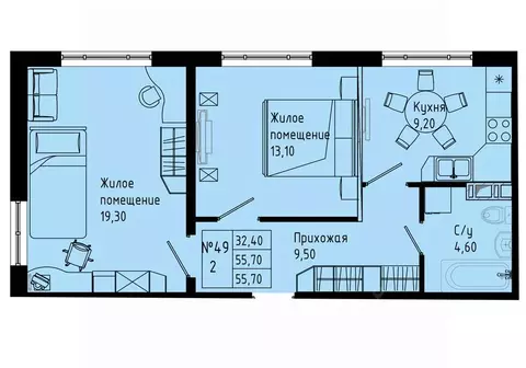 2-к кв. Ленинградская область, Коммунар г. Гатчинский муниципальный ...