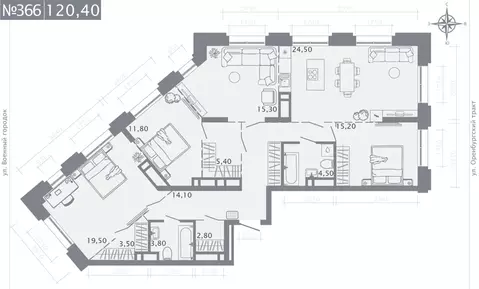 4-к кв. Татарстан, Казань Первомайский жилмассив, Оригана жилой ...