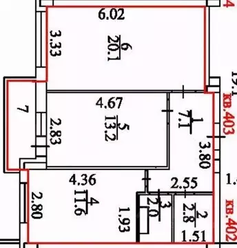 2-к кв. Курская область, Курск ул. Энгельса, 158к1 (56.0 м)