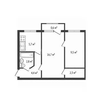 2-к кв. Брянская область, Брянск просп. Ленина, 61 (41.4 м)