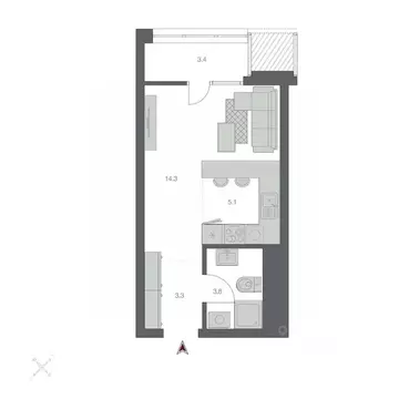 1-к кв. Новосибирская область, Новосибирск Беринг жилой квартал,  ...