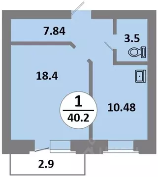 1-к кв. Красноярский край, Красноярск Соколовская ул., 52 (39.9 м)