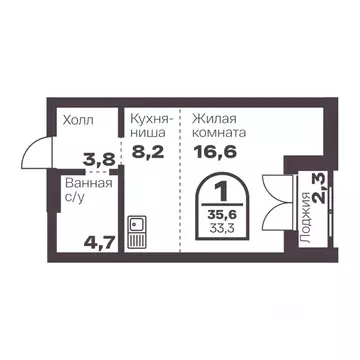 1-к кв. Челябинская область, Челябинск просп. Ленина, 19В (33.3 м)