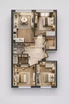 3-к кв. Адыгея, Майкоп ул. К.А. Васильева, 1к1 (80.36 м)