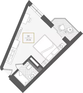1-комнатная квартира: Адлер, улица Ленина, 280А (29.6 м)