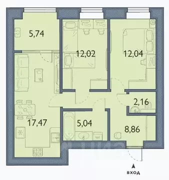 2-к кв. Брянская область, Брянский район, пос. Мичуринский, ...