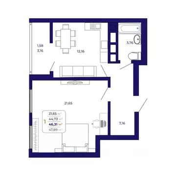 1-к кв. Башкортостан, Уфа Затон-Восточный жилрайон, Паруса жилой ...