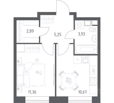 1-к кв. Москва Цветочные Поляны жилой комплекс, к12 (34.1 м)