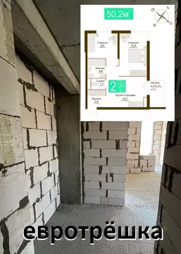 2-к кв. Крым, Симферополь просп. Александра Суворова, 15к2 (50.2 м)