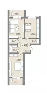 2-к кв. Воронежская область, Рамонский район, с. Ямное ул. Багратиона, ...
