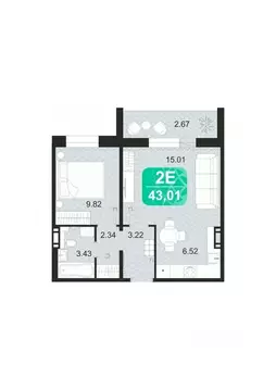 2-к кв. Забайкальский край, Чита Сосновый Бор мкр,  (43.01 м)