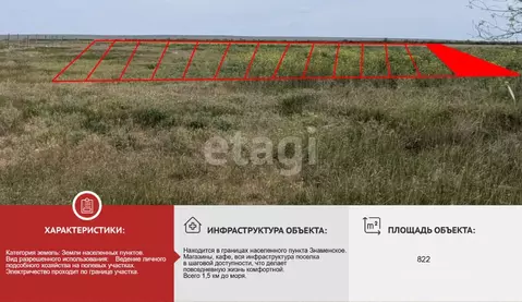 Участок в Крым, Черноморский район, Окуневское с/пос, с. Знаменское  ...