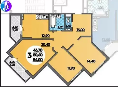 3-комнатная квартира: Краснодар, улица Героев-Разведчиков, 11к1 (84 м)