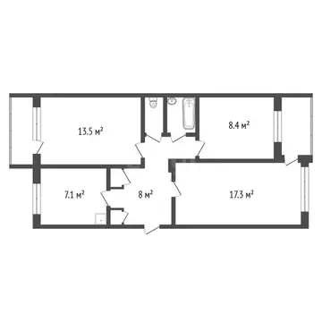 3-к кв. Красноярский край, Красноярск ул. Кутузова, 84 (58.0 м)