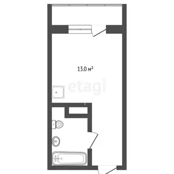 Квартира-студия: Тюмень, Интернациональная улица, 203к2 (15.8 м)