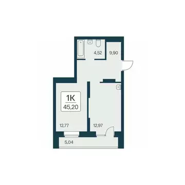 1-к кв. Новосибирская область, Новосибирск Игарская ул., 19/4 (45.2 м)
