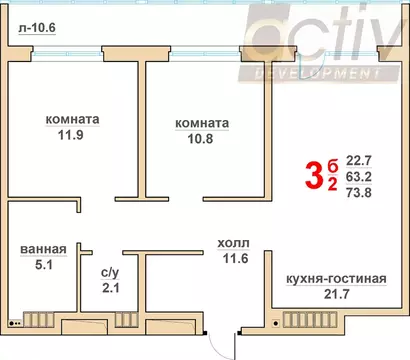 2-к кв. Свердловская область, Верхняя Пышма Гранд Успенский жилой ...