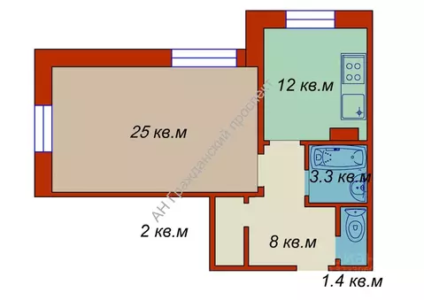 1-к кв. Ленинградская область, Шлиссельбург Кировский район, ул. ...