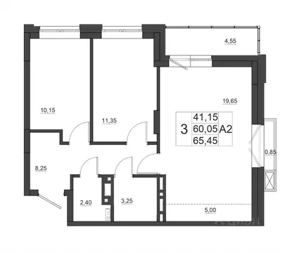 3-к кв. Красноярский край, Красноярск Норильская ул., 58 (65.45 м)