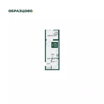 Студия Краснодарский край, Краснодар Образцово мкр,  (23.47 м)