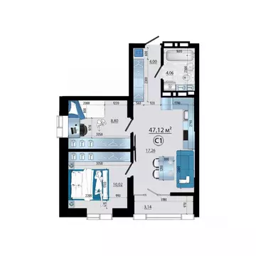 3-к кв. Приморский край, Владивосток просп. Красного Знамени (47.12 м)