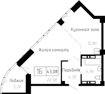 1-к кв. Приморский край, Владивосток ул. Мусоргского, 74к2 (43.08 м)