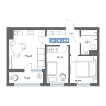 2-к кв. Тюменская область, Тобольск пер. Радищева, 17 (50.85 м)