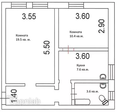 2-к кв. Томская область, Томск Черемошники мкр, ул. Пролетарская, 39 ...