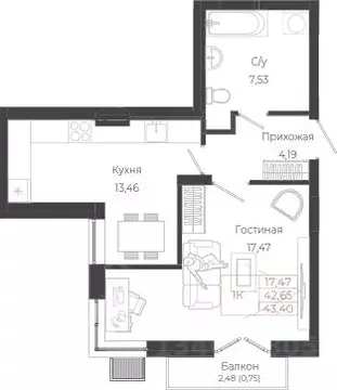 1-к кв. Алтай, Майминский район, с. Майма ул. Энергетиков (43.4 м)