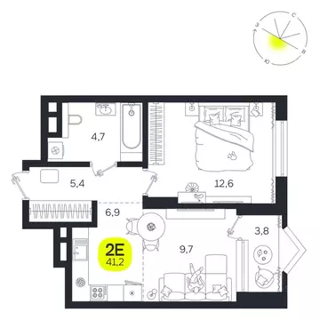 2-к кв. Свердловская область, Екатеринбург Южная Ботаника жилрайон, ...