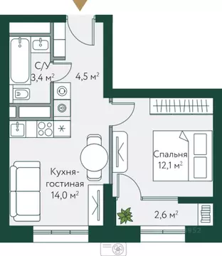 1-к кв. Волгоградская область, Волгоград Новосибирская ул., 74с1 ...