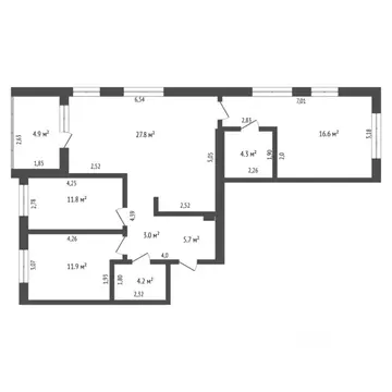 3-к кв. Тюменская область, Тюмень ул. Братьев Бондаревых, 5 (90.4 м)