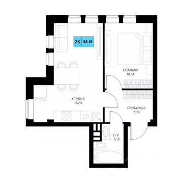 2-к кв. Дагестан, Дербент  (38.18 м)